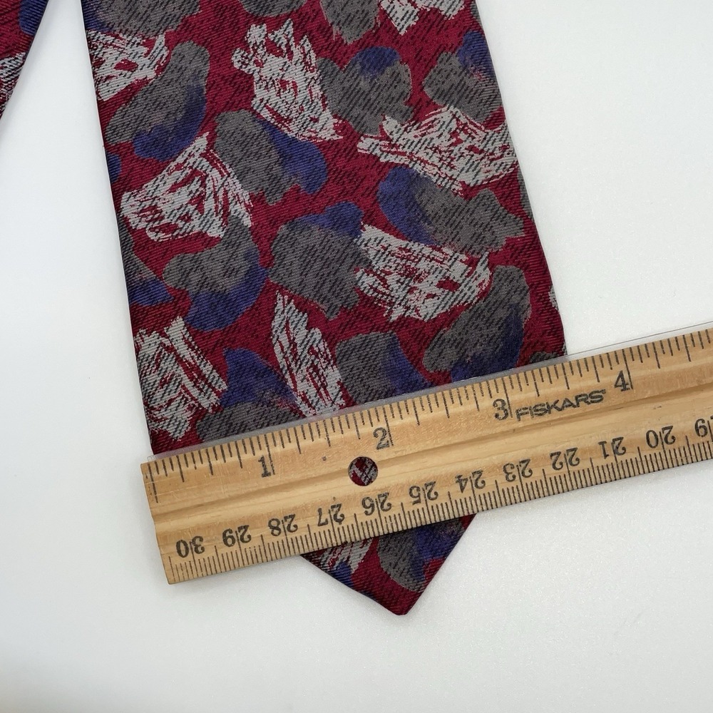 Givenchy Ties LOT OF 2‎ Blue Stripe Red Geometric All Over Print Silk Italy - Picture 5 of 7